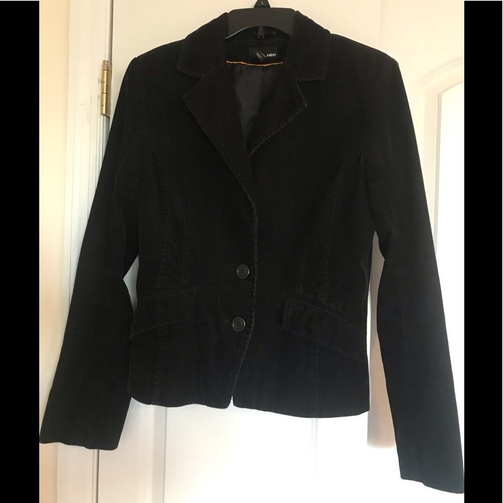 H&M black corduroy  blazer